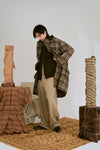 AVIVA JIFEI XUE 25 Autumn/Winter Contrast Color Mac Jacket/Cocoon Pants AJX-FW25-CMC-NBBWC-Natural Brown Jacket